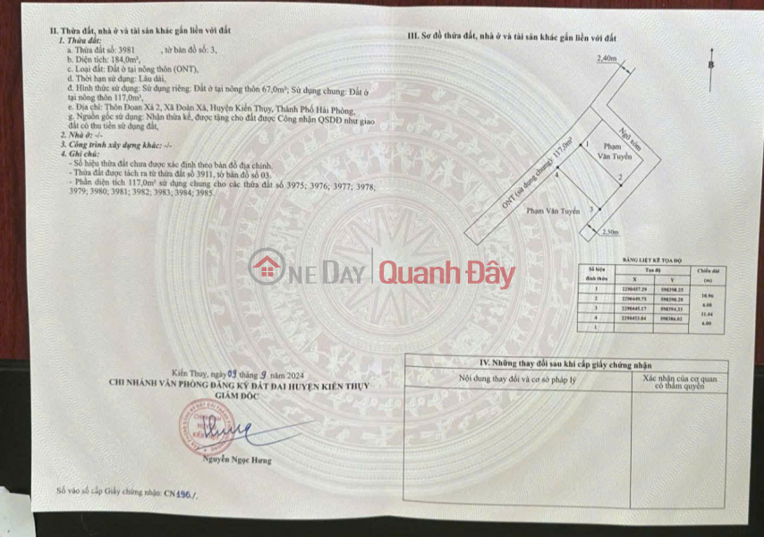 Property Search Vietnam | OneDay | Nhà ở, Niêm yết bán, LÔ DUY NHẤT GIÁ 1,0XX TỶ – ĐOÀN XÁ KIẾN THỤY – SÁT KCN & CẢNG LOGISTICS – ZALO 0567 222 555