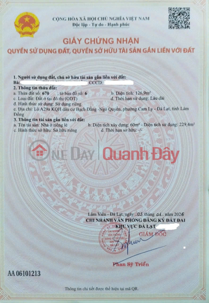 Property Search Vietnam | OneDay | Nhà ở Niêm yết bán, NHÀ ĐẸP GIÁ TỐT – CẦN BÁN NHÀ MẶT TIỀN KQH NGÔ QUYỀN – Phường 6, TP Đà Lạt, Lâm Đồng