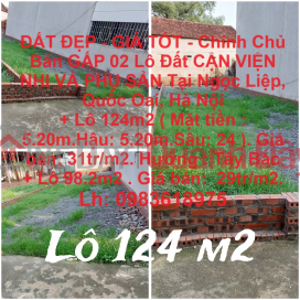 BEAUTIFUL LAND - GOOD PRICE - Owner Sells Urgently 02 Lots of Land Near Pediatrics and Obstetrics Hospital at Ngoc Liep, Quoc Oai, Hanoi _0