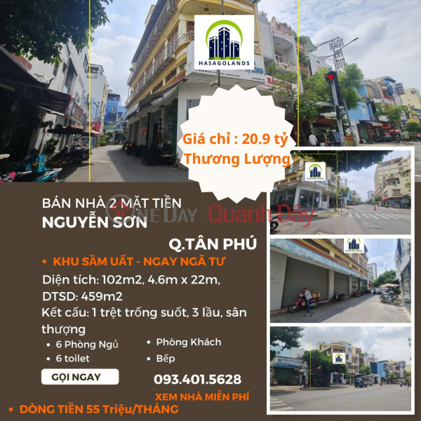 URGENT SALE of house 2 Nguyen Son frontage 102m2, 3 ST floors - CASH FLOW 55M\\/TH Sales Listings