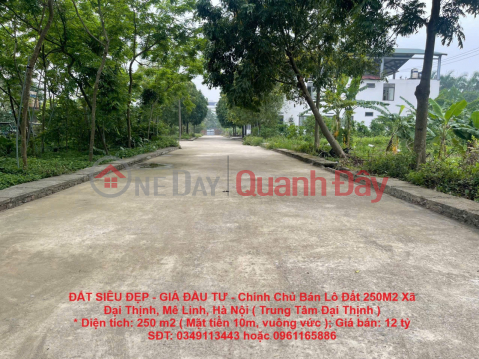 ĐẤT SIÊU ĐẸP - GIÁ ĐẦU TƯ - Chính Chủ Bán Lô Đất 250M2 Xã Đại Thịnh, Mê Linh, Hà Nội ( Trung Tâm Đại Thịnh ) _0