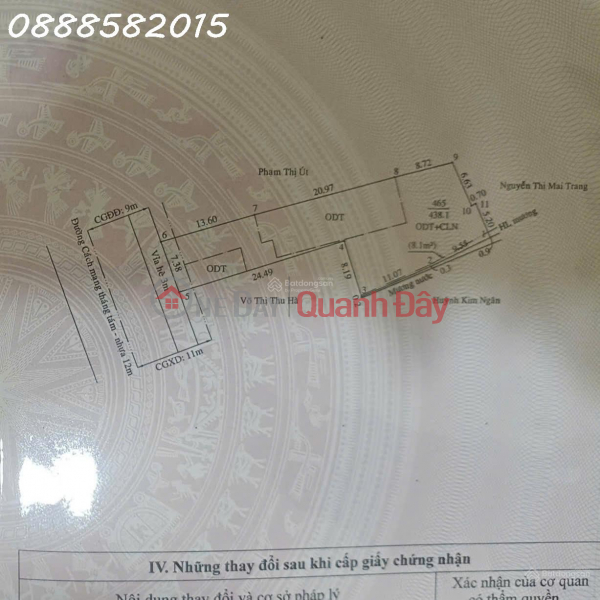 đ 79 tỷ | Bán nhà mặt phố 445, Cách Mạng Tháng Tám, Phường Phú Cường, 438.1m2