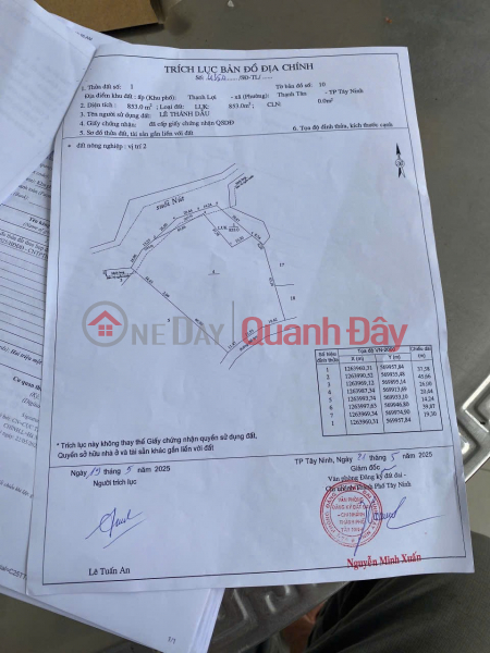 Property Search Vietnam | OneDay | Nhà ở | Niêm yết bán ĐẤT ĐẸP - ĐẦU TƯ SINH LỜI - Chính Chủ Bán Nhanh Lô Đất Ấp Thạnh Lợi, Xã Thạnh Tân, Tp Tây Ninh