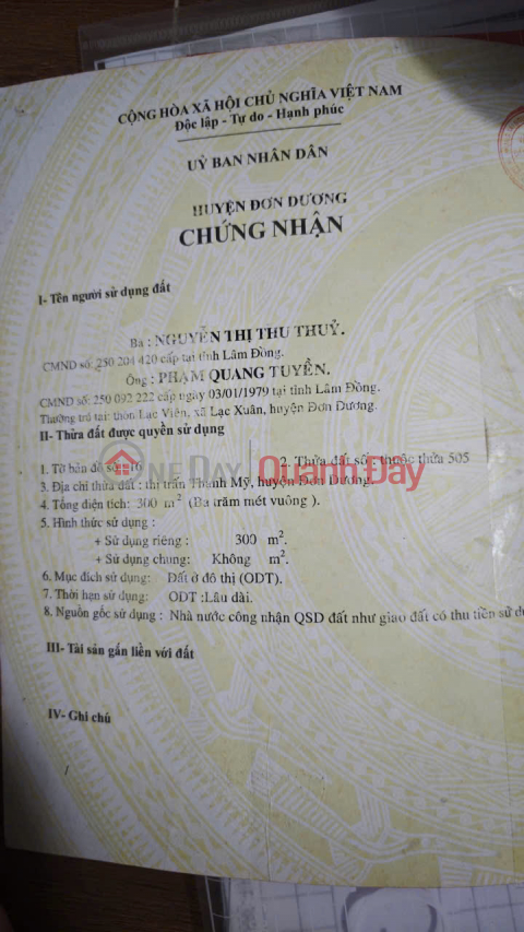 OWNER NEEDS TO SELL LAND WITH FRONTAGE ON 2\/4 ROAD – 900M² – 2\/4 Road, Thanh My Town, Don Duong District, Lam Dong Province _0
