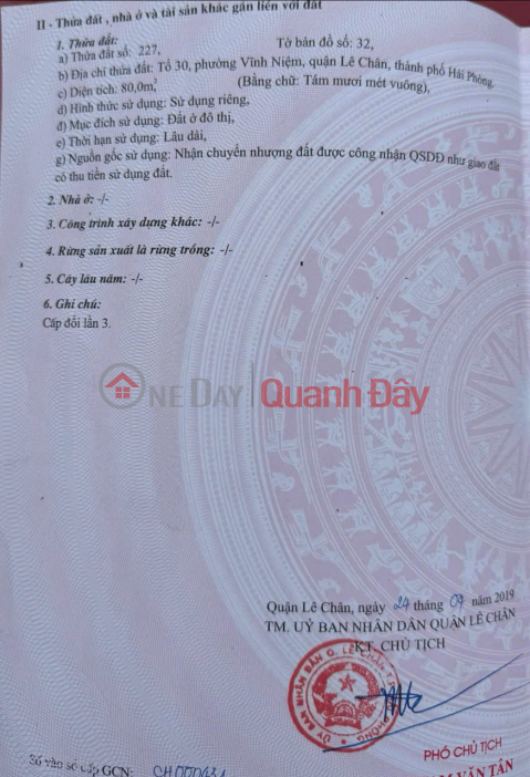 Land for sale on 613 Thien Loi street, 80m, 4m wide, price 12.5 billion, rarest on the street _0