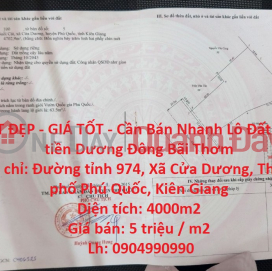 BEAUTIFUL LAND - GOOD PRICE - Quick Sale Land Lot Front Duong Dong Bai Thom _0