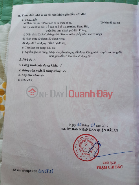 Customer offers to sell a 6m lane plot of land at 369 Dang Hai, Hai An _0