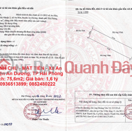 ĐẤT CHÍNH CHỦ - MẶT TIỀN - Xã An Hoà, Huyện An Dương, TP Hải Phòng _0