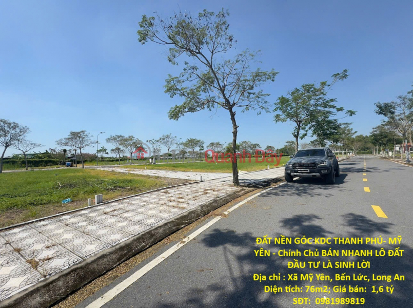 CORNER LAND PLOT IN THANH PHU RESIDENTIAL AREA - MY YEN - OWNER SELLING QUICKLY - A PROFITABLE INVESTMENT OPPORTUNITY Sales Listings
