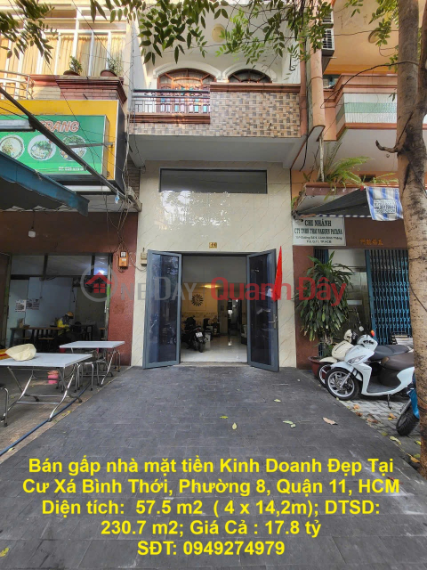 Bán gấp nhà mặt tiền Kinh Doanh Đẹp Tại Cư Xá Bình Thới, Phường 8, Quận 11, tp Hồ Chí Minh _0