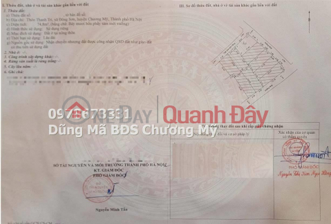 PRICE ONLY 1TY8 TO OWN A BEAUTIFUL LOT OF LAND IN DONG SON-CHUONG MY _0