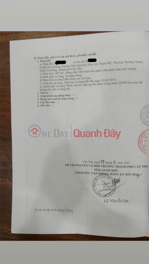 NHÀ BÁN CHÍNH CHỦ - MẶT TIỀN Đường Trương Vĩnh Nguyên, P. Trường Thạnh, Cái Răng - Cần Thơ _0