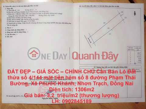 ĐẤT ĐẸP – GIÁ SỐC – CHÍNH CHỦ Cần Bán Lô Đất Xã Phước Khánh, Nhơn Trạch, Đồng Nai _0