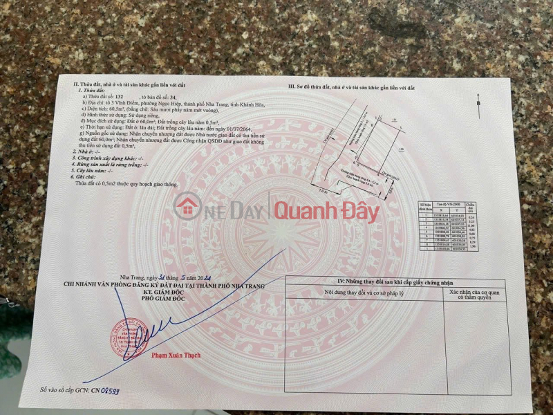 Bán đất Lô Góc 2 Mặt Tiền hẻm oto Lương Định Của, Ngọc Hiệp, Việt Nam Bán, đ 1,94 tỷ