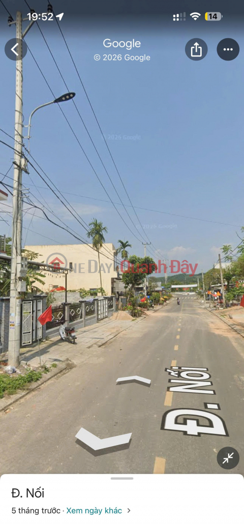 Land for sale on a branch road of DH2, 7.5m wide road, 4m sidewalk, with land title deed, residential land. _0