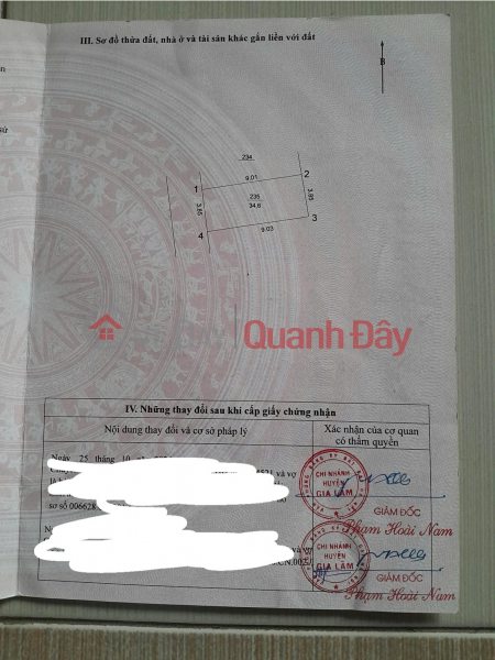 CHÍNH CHỦ CẦN BÁN 34,6 M2 ĐẤT TRÂU QUỲ - GIA LÂM, GIÁ NHỈNH 5 TỶ, LH 0985865658 Niêm yết bán