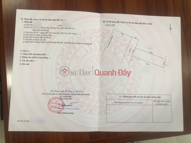 Property Search Vietnam | OneDay | Khu dân cư | Niêm yết bán, Bán lô đất 69M mặt đường 40m TDC Đồng Giáp Hải An