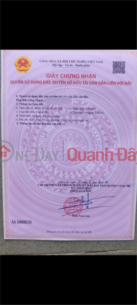 ĐẤT ĐẸP – GIÁ TỐT – CẦN BÁN LÔ ĐẤT TẠI Xã Nghi Thái, TP. Vinh, Tỉnh Nghệ An Niêm yết bán