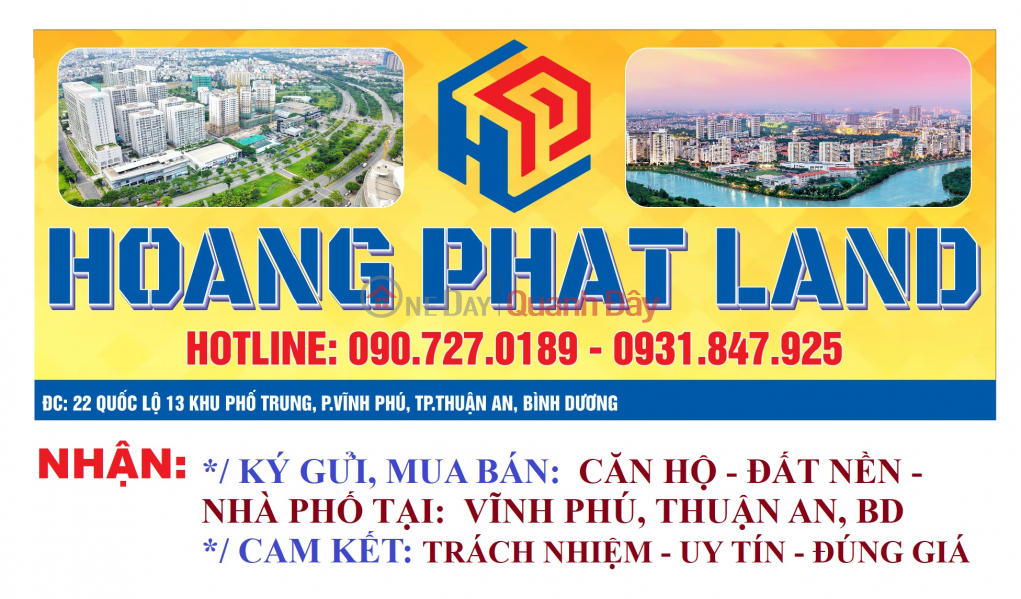 NHẬN KÝ GỬI MUA BÁN NHÀ ĐẤT, CĂN HỘ TẠI VĨNH PHÚ, TA, BD Niêm yết bán