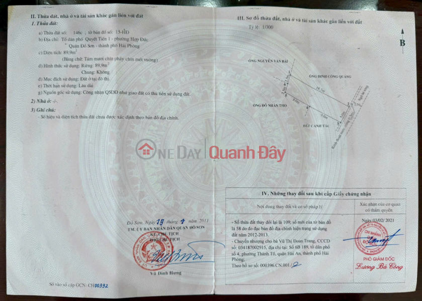 PRICE 1.2X BILLION VND – LAND PLOT IN QUYET TIEN, NAM DO SON, STRAIGHT ALLEY, LOCATION CLOSE TO MAIN ROAD. ZALO 0567 222 555 Sales Listings