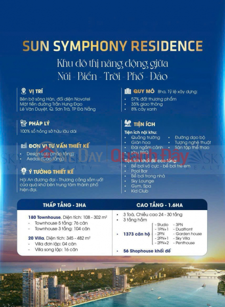 Căn hộ cao cấp Sun Symphony Residence - Chính Sách EARLY Bird siêu hot: CK ngay 3% khi booking, Việt Nam, Bán, đ 3 tỷ