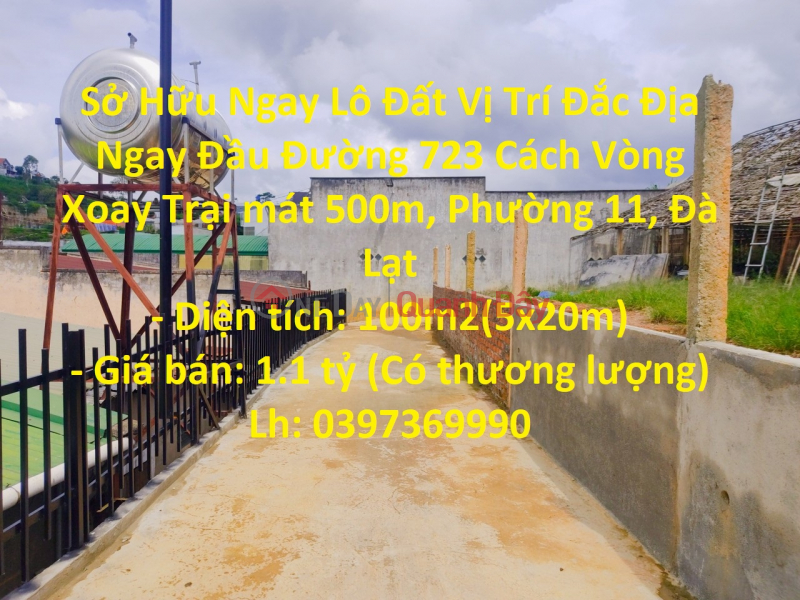 Sở Hữu Ngay Lô Đất Vị Trí Đắc Địa Ngay Đầu Đường 723 Cách Vòng Xoay Trại mát 500m, Phường 11, Đà Lạt Niêm yết bán