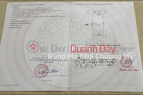 PRICE ONLY 1TY6 TO OWN MAIN LAND LOT AT NGOC HOA-CHUONG MY-HN _0