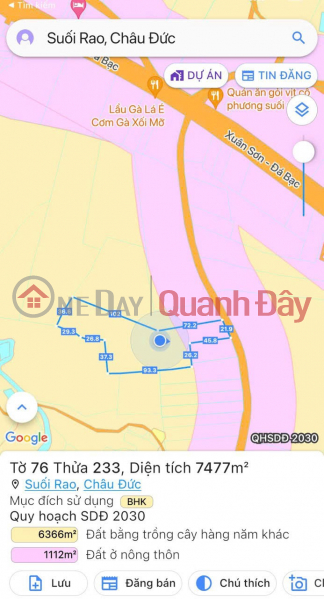 Property Search Vietnam | OneDay | Residential, Sales Listings, OWNER Needs to Sell Sao O Land Lot in Suoi Rao Commune, Chau Duc District, Ba Ria - Vung Tau Province.
