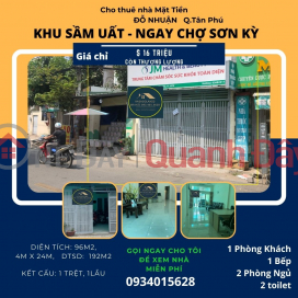 House for rent in front of Do Nhuan, 96m2, 1 Floor, 16 Million - next to SON KY market _0