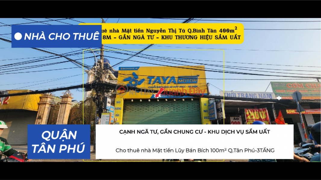 House for rent on Nguyen Thi Tu Street, Binh Tan District, 400m², 8m frontage - in a bustling area. Rental Listings