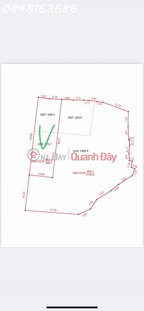 Bán lô đất siêu đẹp trung tâm xã Hợp Phong, Cao Phong, Hoà Bình, DT 480m2, giá đầu tư _0