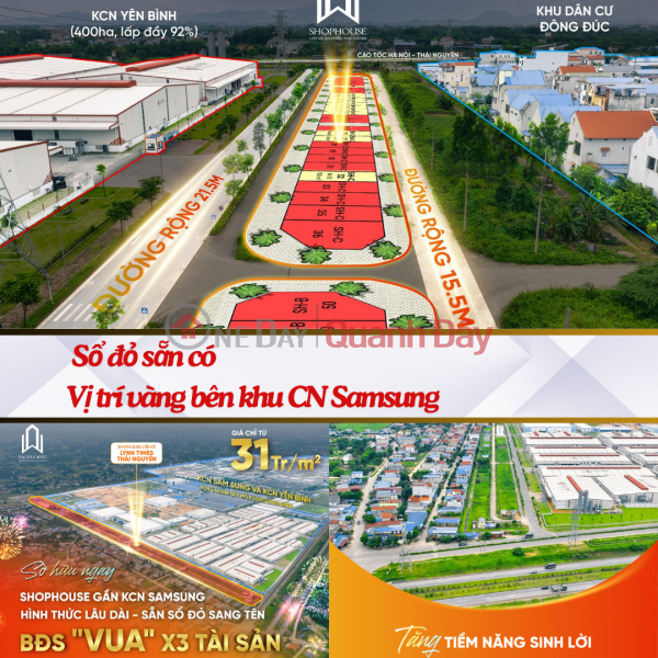 2 BILLION TO OWN SHOP HOUSE NOW OPPOSITE YEN BINH INDUSTRIAL PARK SAM SUNG 150,000 WORKERS AND EXPERTS ON WORK Sales Listings