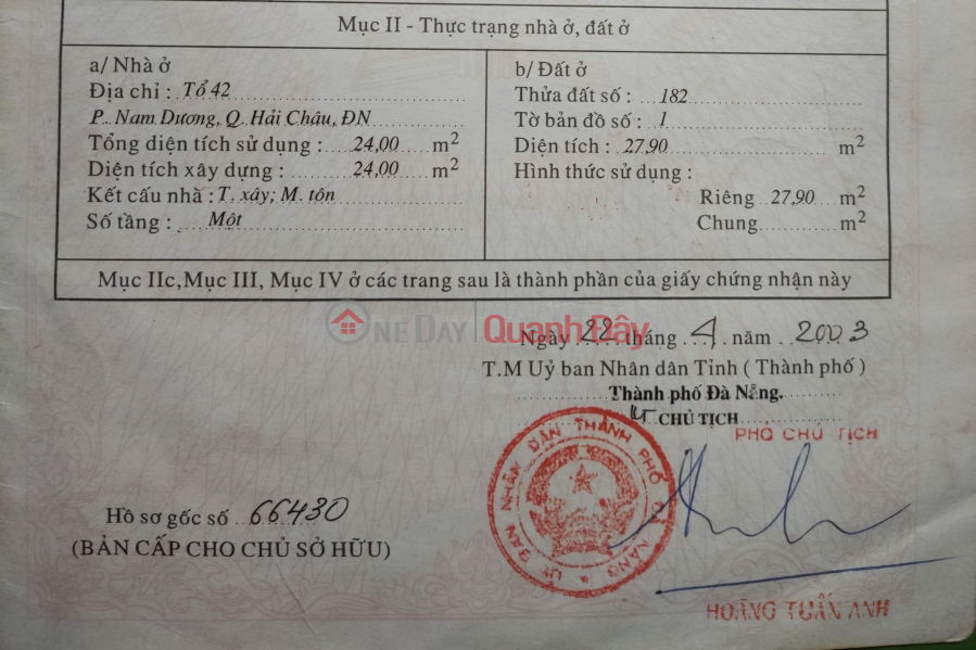 Bán nhà kiệt 572/129 Ông Ích Khiêm. Quận Hải Châu - Đà Nẵng ., Việt Nam | Bán | đ 1,53 tỷ