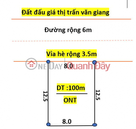 Bán 2 lô đất đấu giá gần vòng xuyến văn giang diên tích 100.8m, 100m co vỉa hè _0