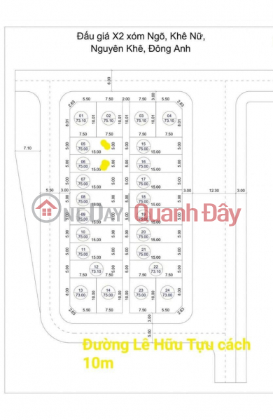 Selling at a loss for 20 corner lots, 75m2 of auction land X2 Xom Ngo, Nguyen Khe, Dong Anh, 10m street. Contact 0981568317 Vietnam Sales đ 3.6 Billion