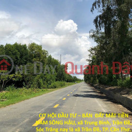 CƠ HỘI ĐẦU TƯ – BÁN ĐẤT MẶT TIỀN NAM SÔNG HẬU, xã Trung Bình, Trần Đề, Sóc Trăng – 150M MẶT TIỀN _0