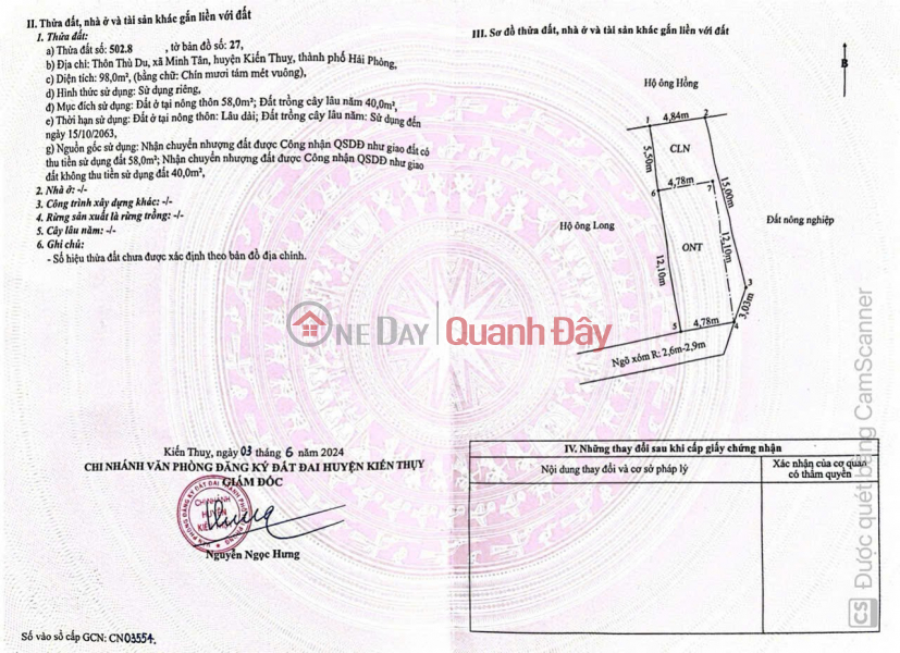 Lô 98m² giá 9xx triệu – rẻ nhất Thù Du Minh Tân ZALO 0567 222 555 Niêm yết bán