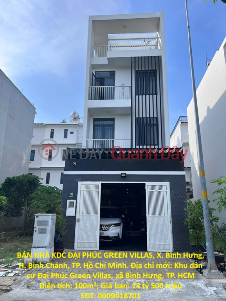 HOT HOT – OWNER NEEDS TO SELL HOUSE IN DAI PHUC GREEN VILLAS RESIDENTIAL AREA, BINH HUNG COMMUNE, BINH CHANH DISTRICT, HO CHI MINH CITY Sales Listings