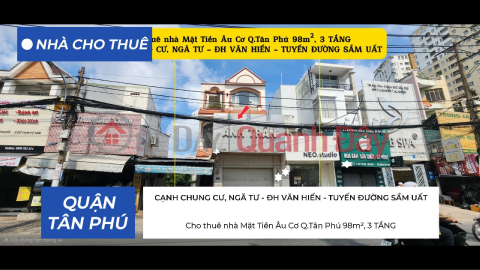 Cho thuê nhà Mặt Tiền Âu Cơ Q.Tân Phú 98m², 3 TẦNG, CẠNH CHUNG CƯ- NGÃ TƯ _0