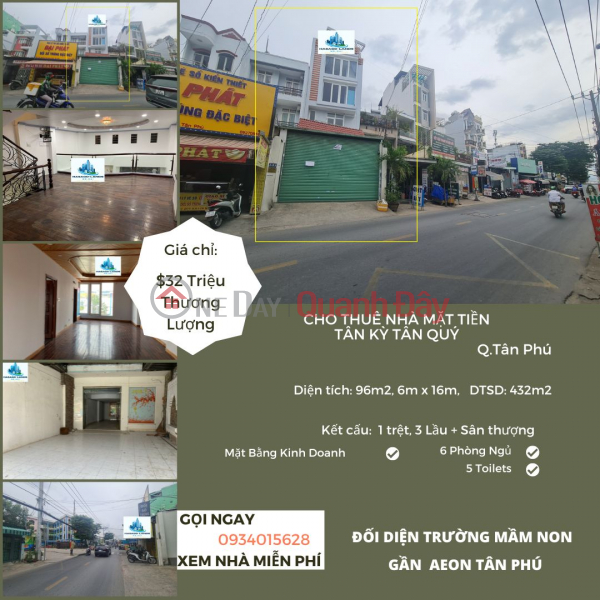 OWNER House for rent in front of Tan Ky Tan Quy, 96m2, 3rd Floor ST-near AEON Rental Listings