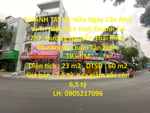 NHANH TAY Sở Hữu Ngay Căn Nhà Vị Trí Mặt Tiền Kinh Doanh Tại Quận Tân Bình, TP.HCM _0