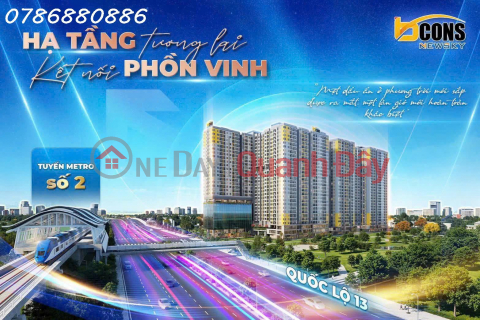 2 bedroom apartment for sale, 47m2 - 55m2 - 65m2 -75m2 Bcons Newsky, frontage location on National Highway 13 _0
