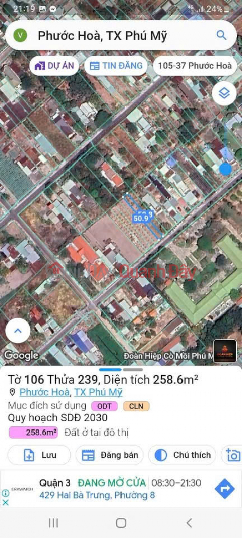 Land lot for sale Lam Son, Phuoc Hoa, Phu My Town, Ba Ria - Vung Tau Province _0