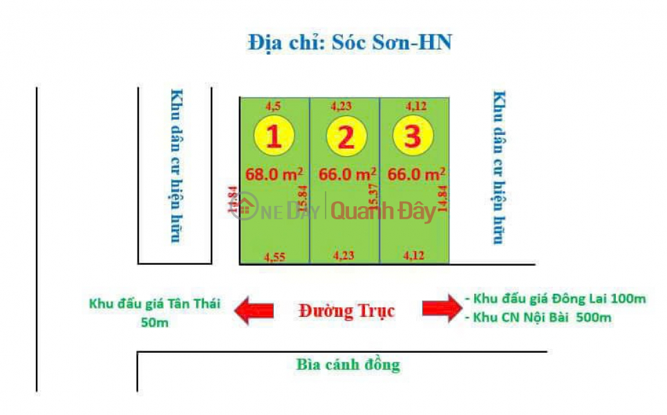 GIÁ CHỈ HƠN TỶ DT 68 M CÓ 50M ĐẤT THỔ CƯ ĐƯỜNG THÔNG RỘNG 6 M Niêm yết bán