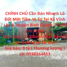 CHÍNH CHỦ Cần Bán Nhanh Lô Đất Mặt Tiền Vị Trí Tại Huyện Bình Chánh , TP HCM _0