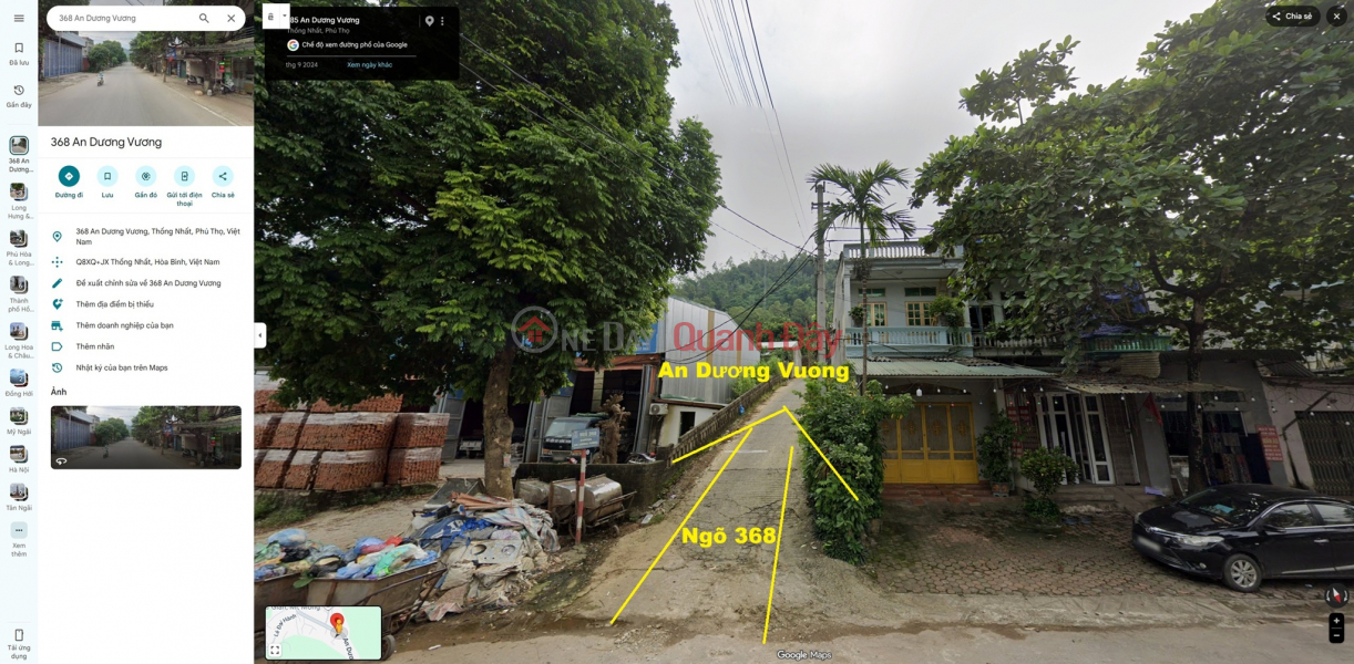 Property Search Vietnam | OneDay | Nhà ở | Niêm yết bán, Bán đất ngõ 368 An Dương Vương, TP Hòa Bình (nay là tỉnh Phú Thọ),diện tích 854.2m2, miễn TG