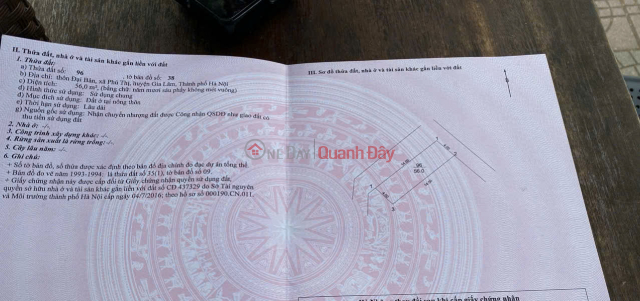 BÁN NHÀ CĂN GÓC 2 MẶT NGÕ – THÔN ĐẠI BẢN, THUẬN AN – DIỆN TÍCH 56M² Niêm yết bán