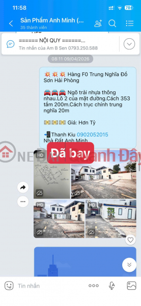 Property Search Vietnam | OneDay | Nhà ở | Niêm yết bán Cơ hội sở hữu lô đất rẻ đẹp tại Tổ 10 Hòa Nghĩa, Dương Kinh. Lô đất nằm trong khu vực dân