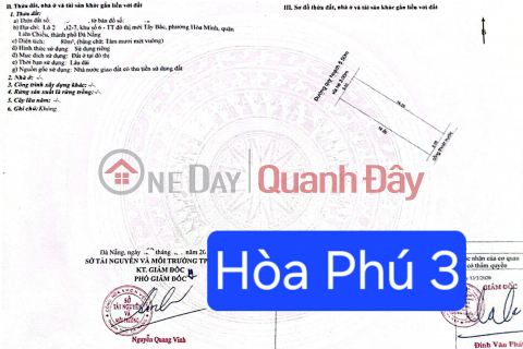 BÁN GẤP ĐẤT MẶT TIỀN ĐƯỜNG HOÀ PHÚ 3 – VỊ TRÍ ĐẸP _0