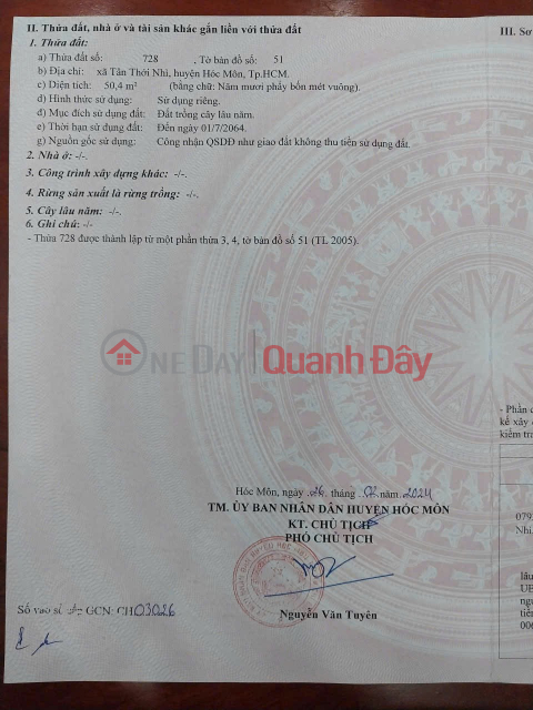 HOT HOT - CẦN BÁN GẤP LÔ ĐẤT MẶT TIỀN TẠI Xã Tân Thới Nhì, Huyện Hóc Môn, Thành phố Hồ Chí Minh _0